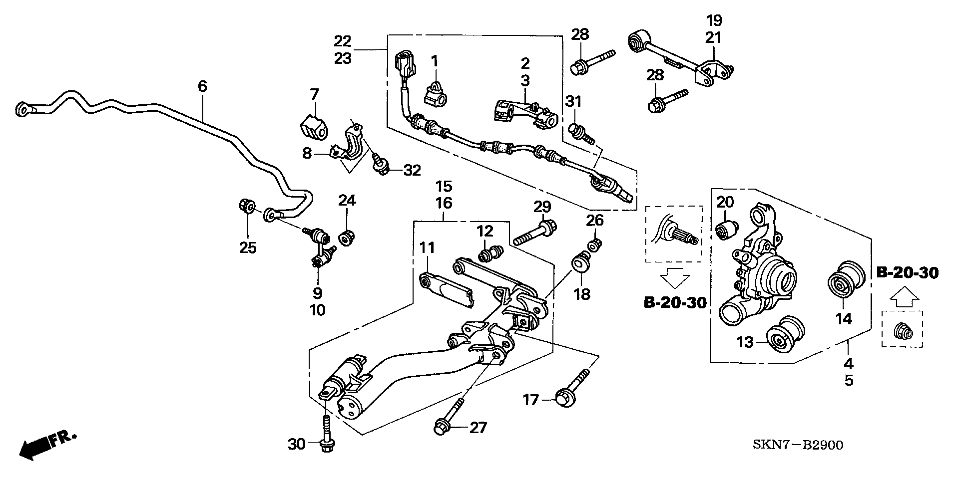 Honda 52306-S0A-921 - Dəstək kol, stabilizator furqanavto.az