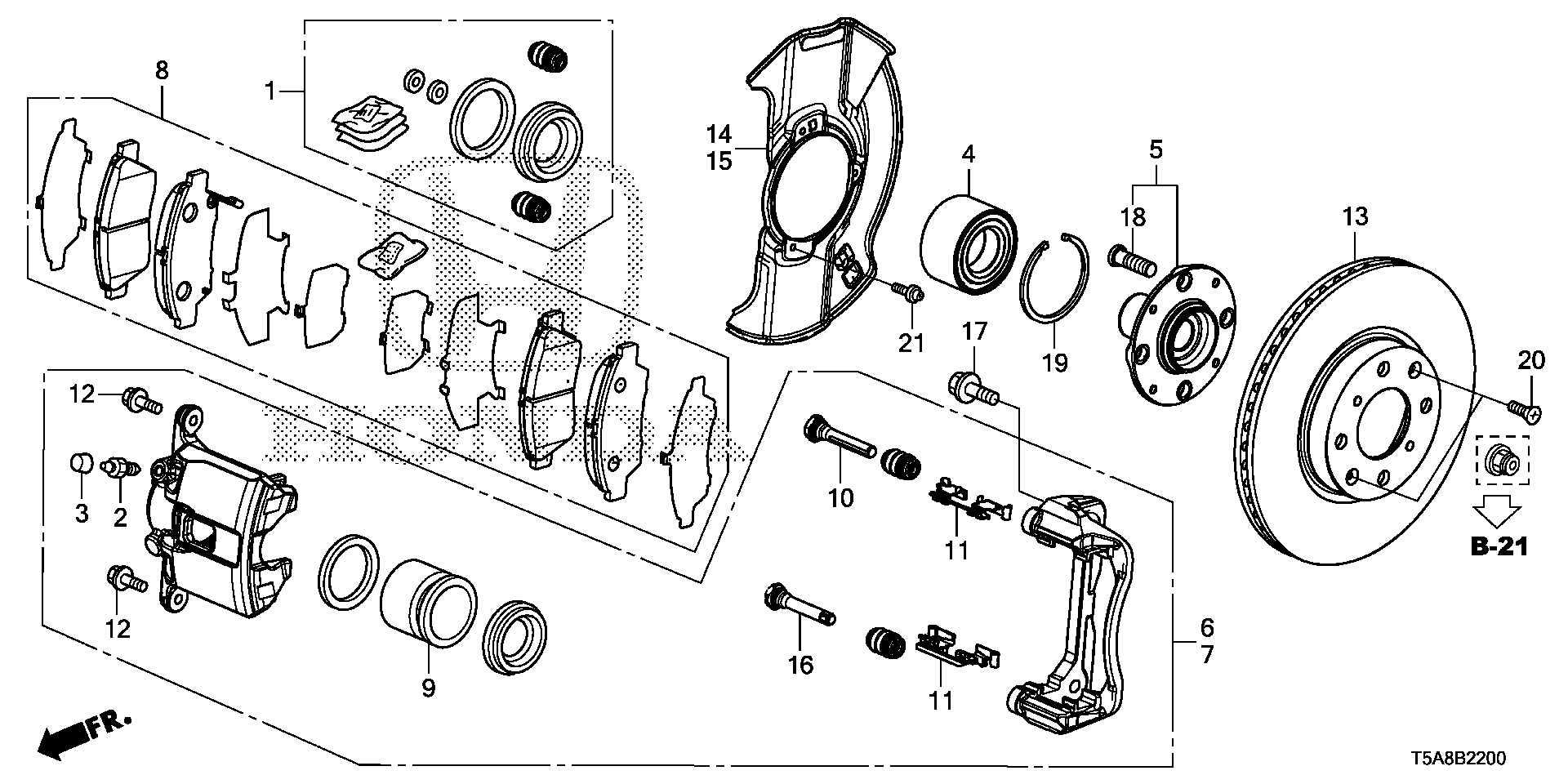 Honda 01463-S2A-010 - Təmir dəsti, əyləc kaliperi furqanavto.az