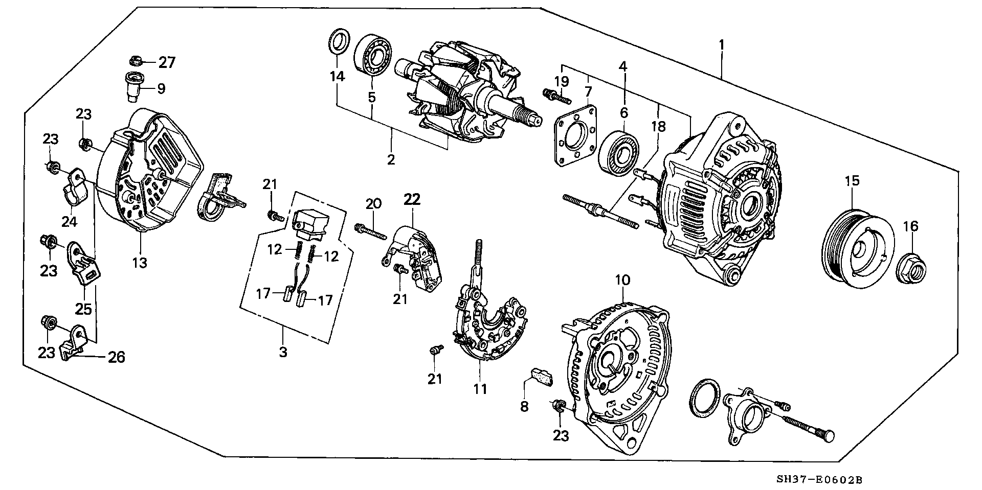 Honda 31150-PE7-662 - Gərginlik tənzimləyicisi, alternator furqanavto.az