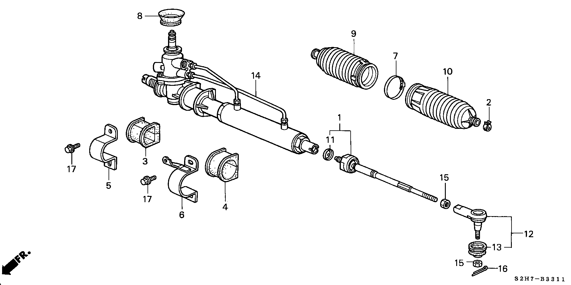 Honda 53534S2HJ01 - Körük dəsti, sükan furqanavto.az