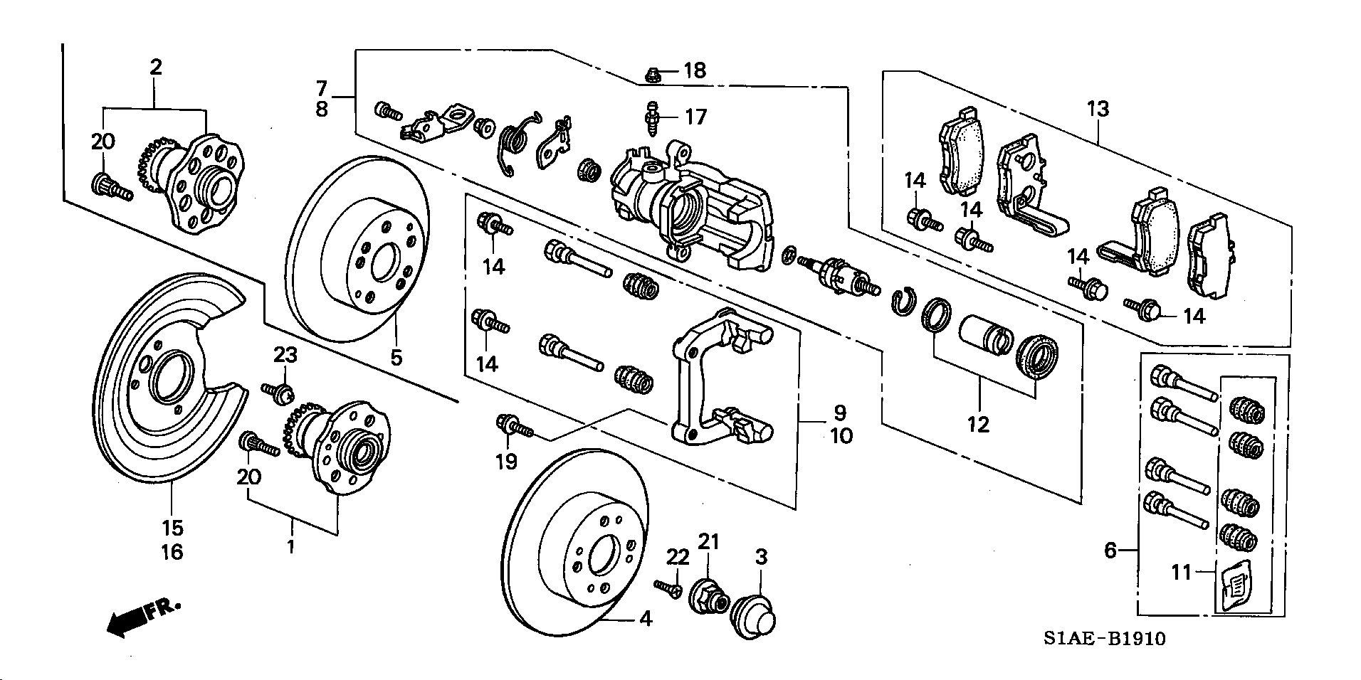 Honda 42200-S1A-E02 - Təkər qovşağı, podşipnik dəsti furqanavto.az