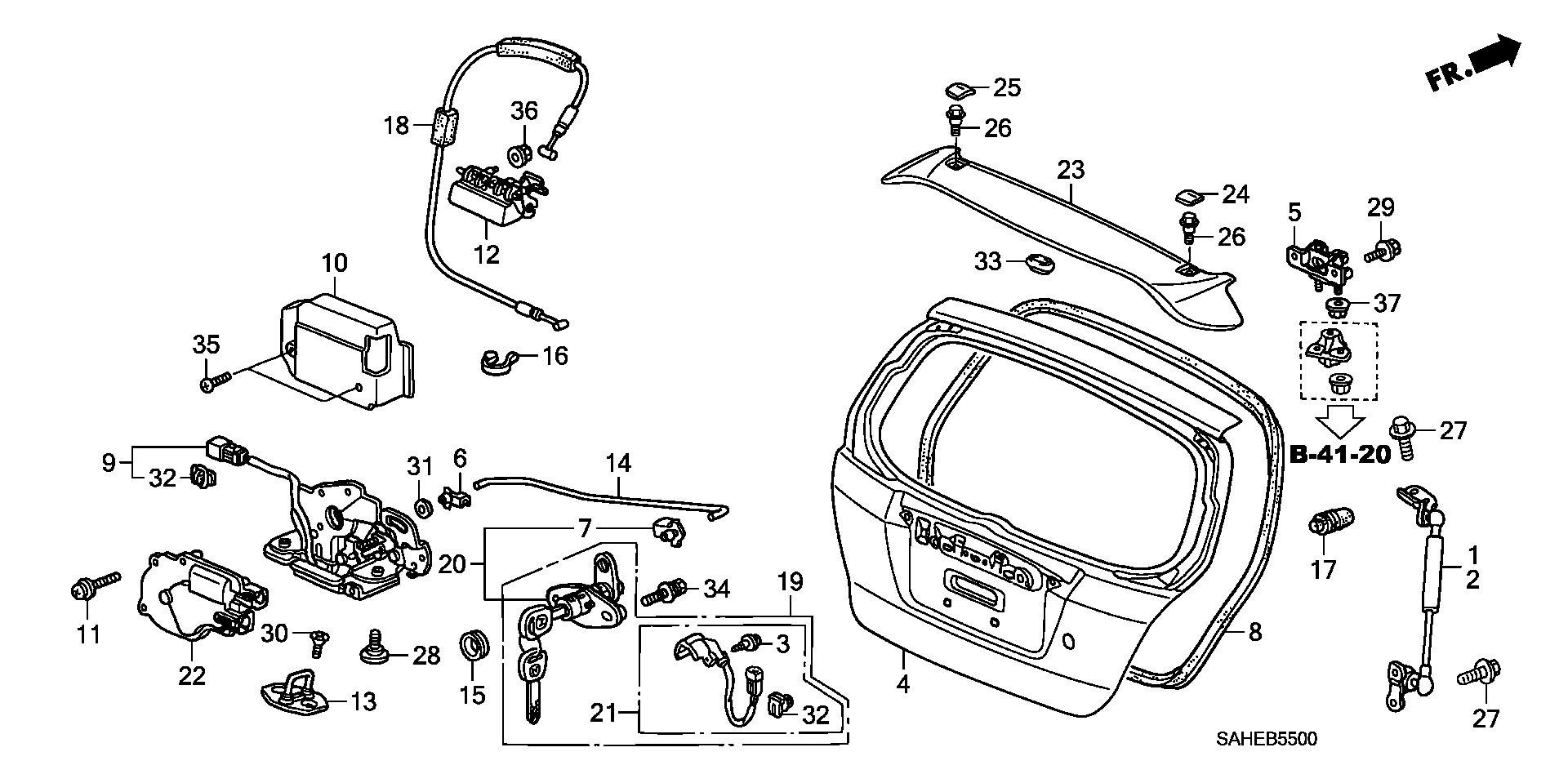 Honda 04741-SAA-010 - Qazlı bulaq, baqaj, yük yeri furqanavto.az