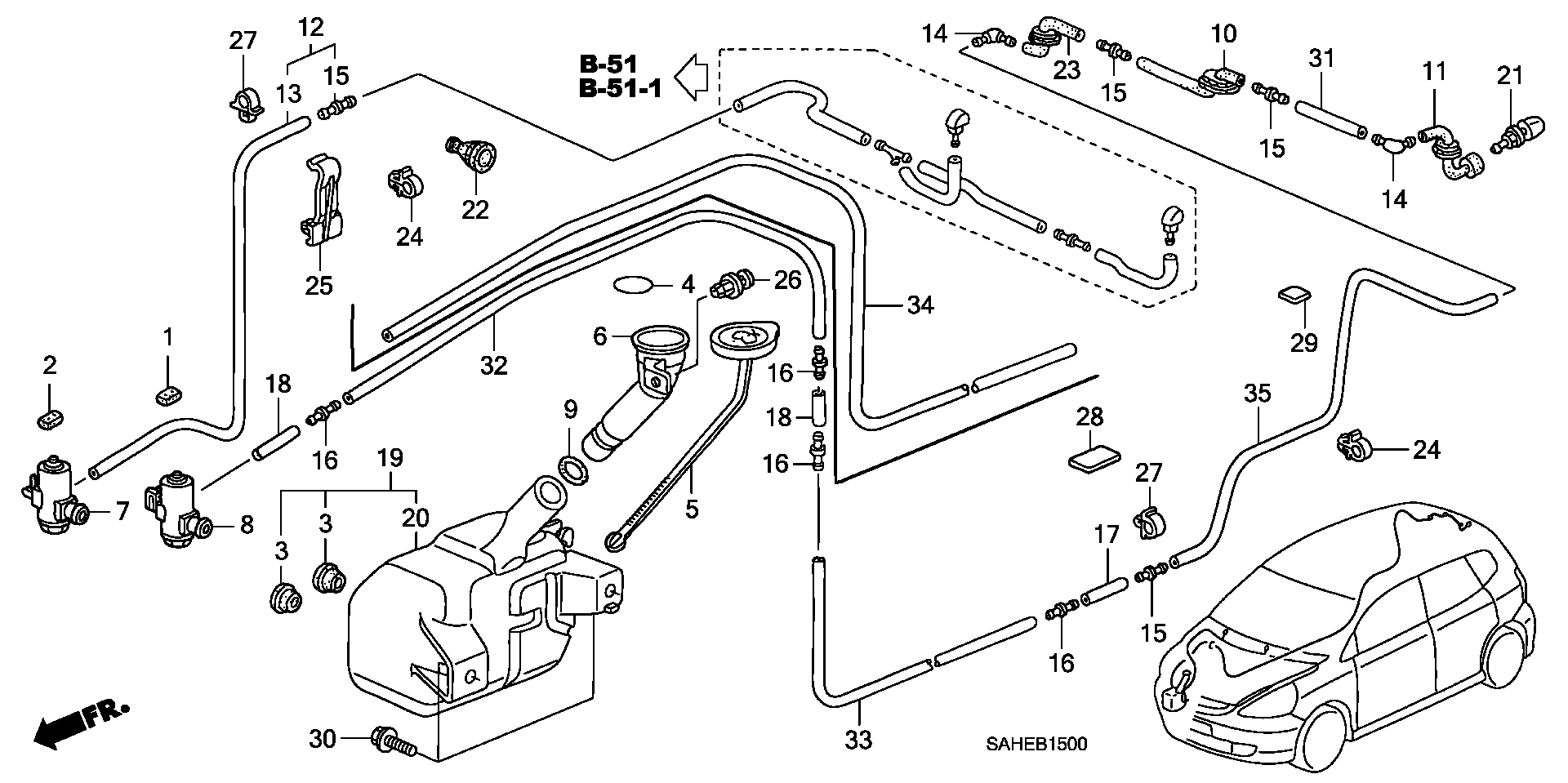 Honda 76806-SAA-E01 - Su nasosu, pəncərələrin təmizlənməsi furqanavto.az