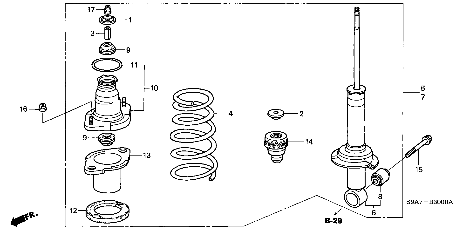 Honda 52722-S9A-014 - Toz örtüyü dəsti, amortizator furqanavto.az