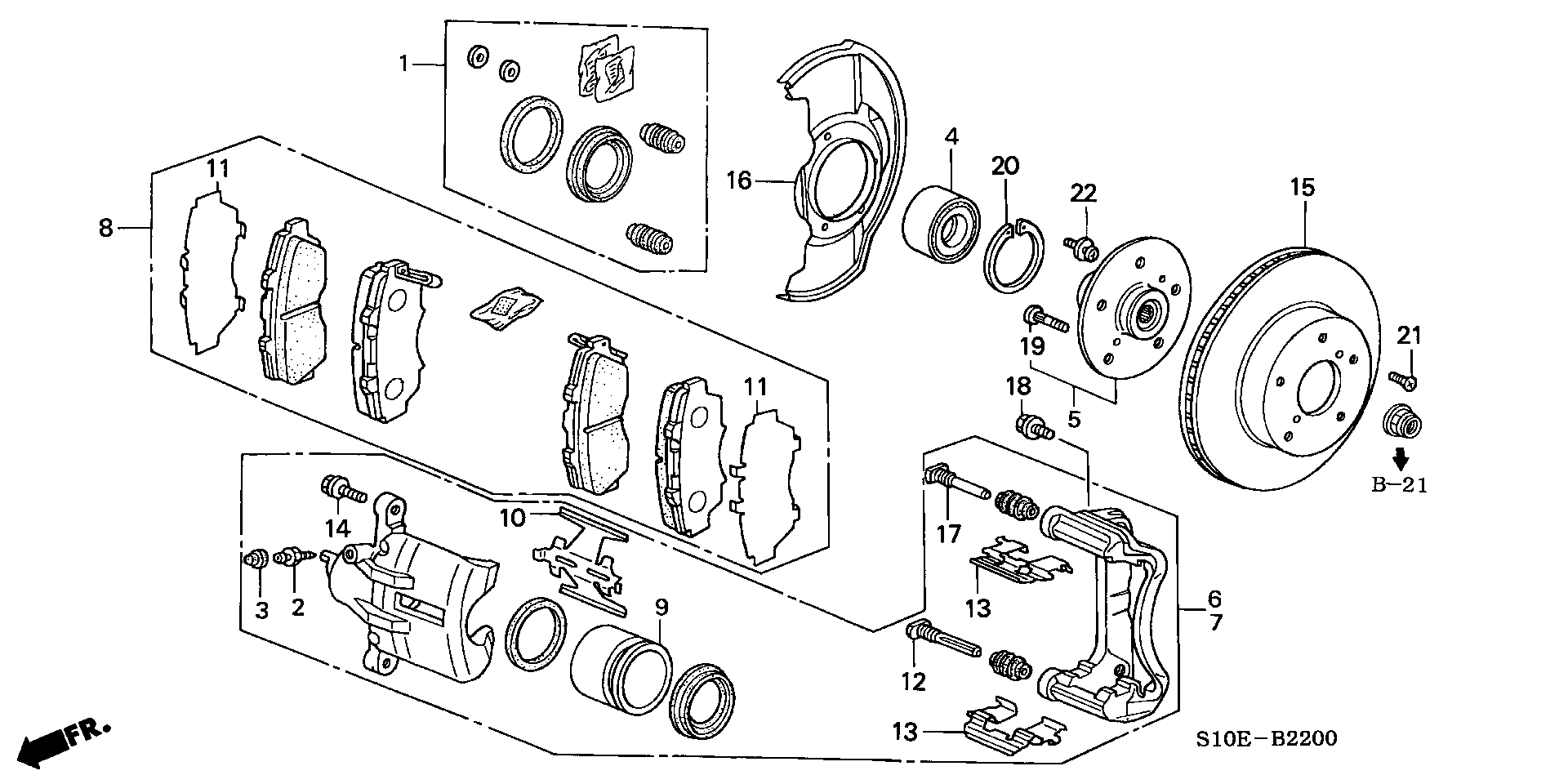 ACURA 01463-SV4-000 - CALIPER SET, FR. furqanavto.az