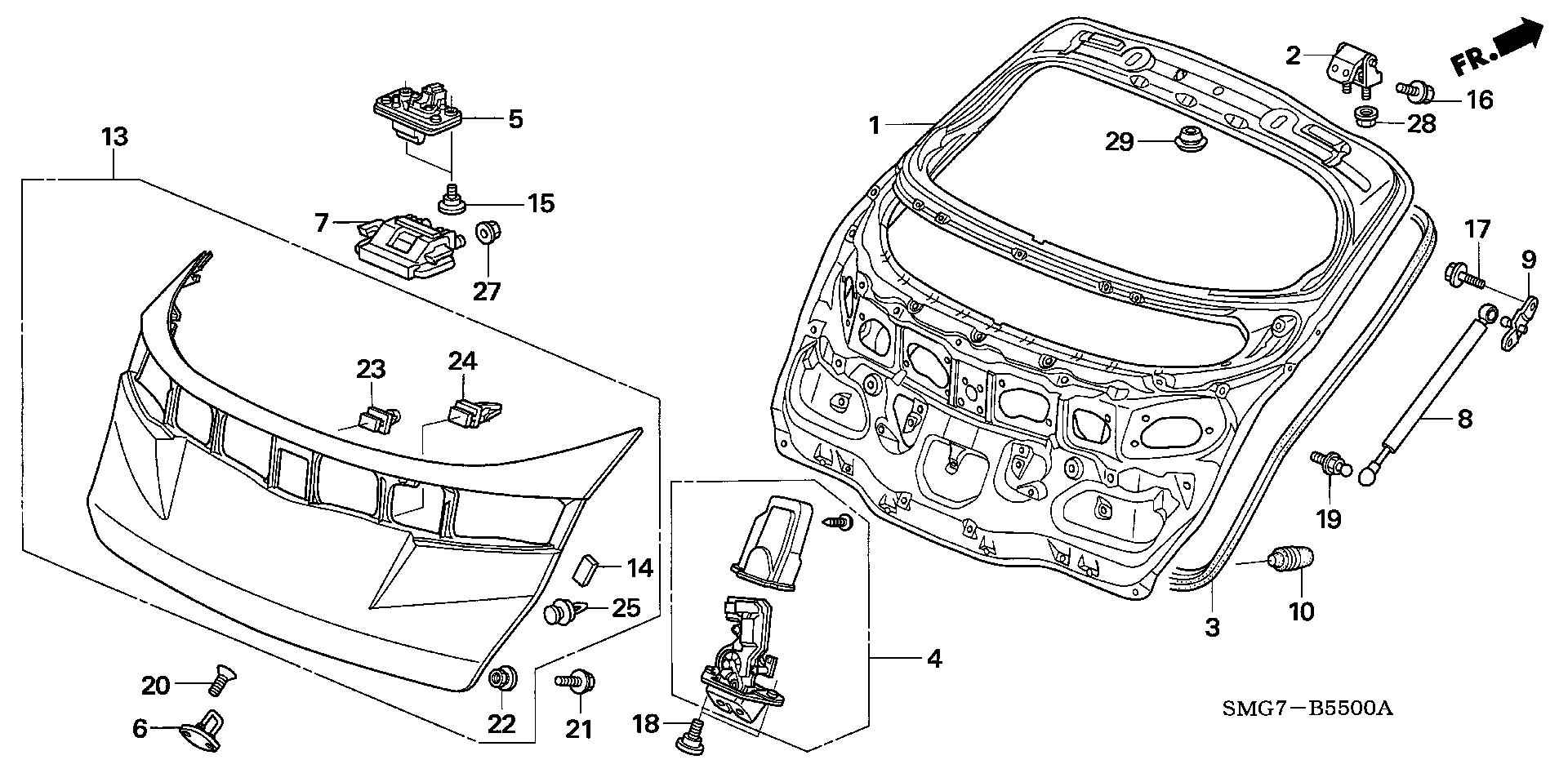 Honda 74820-SMG-E02 - Qazlı bulaq, baqaj, yük yeri furqanavto.az