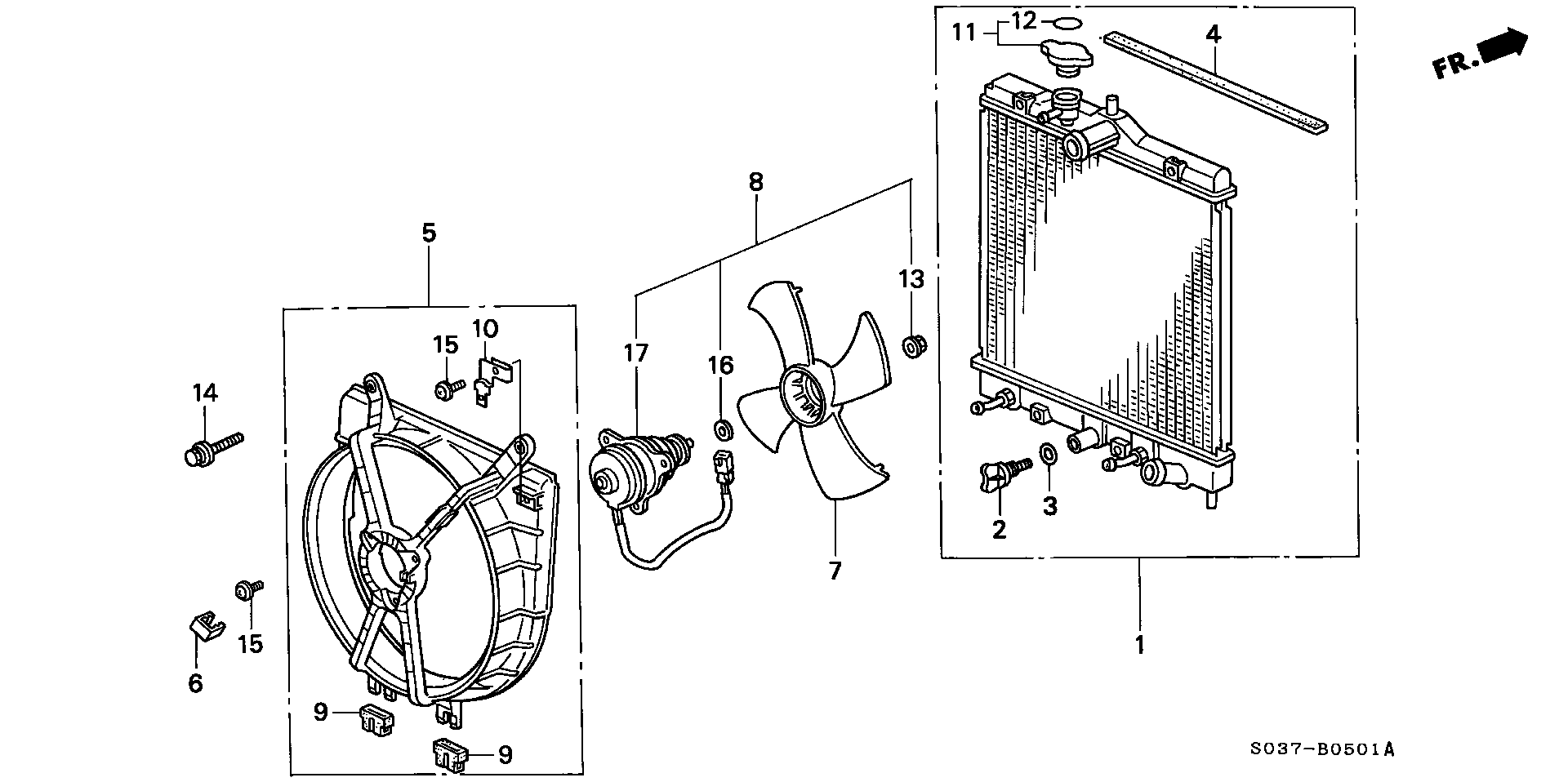 Honda 19010P2J004 - Radiator, mühərrikin soyudulması furqanavto.az