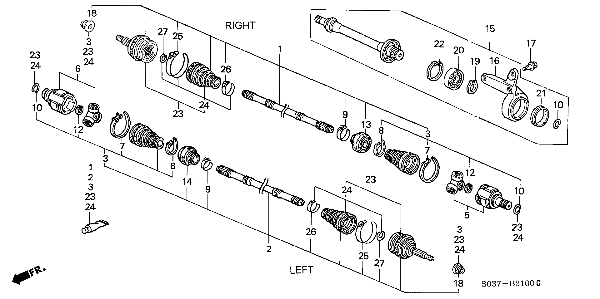 Honda 44017-S04-010 - Körük, sürücü val furqanavto.az