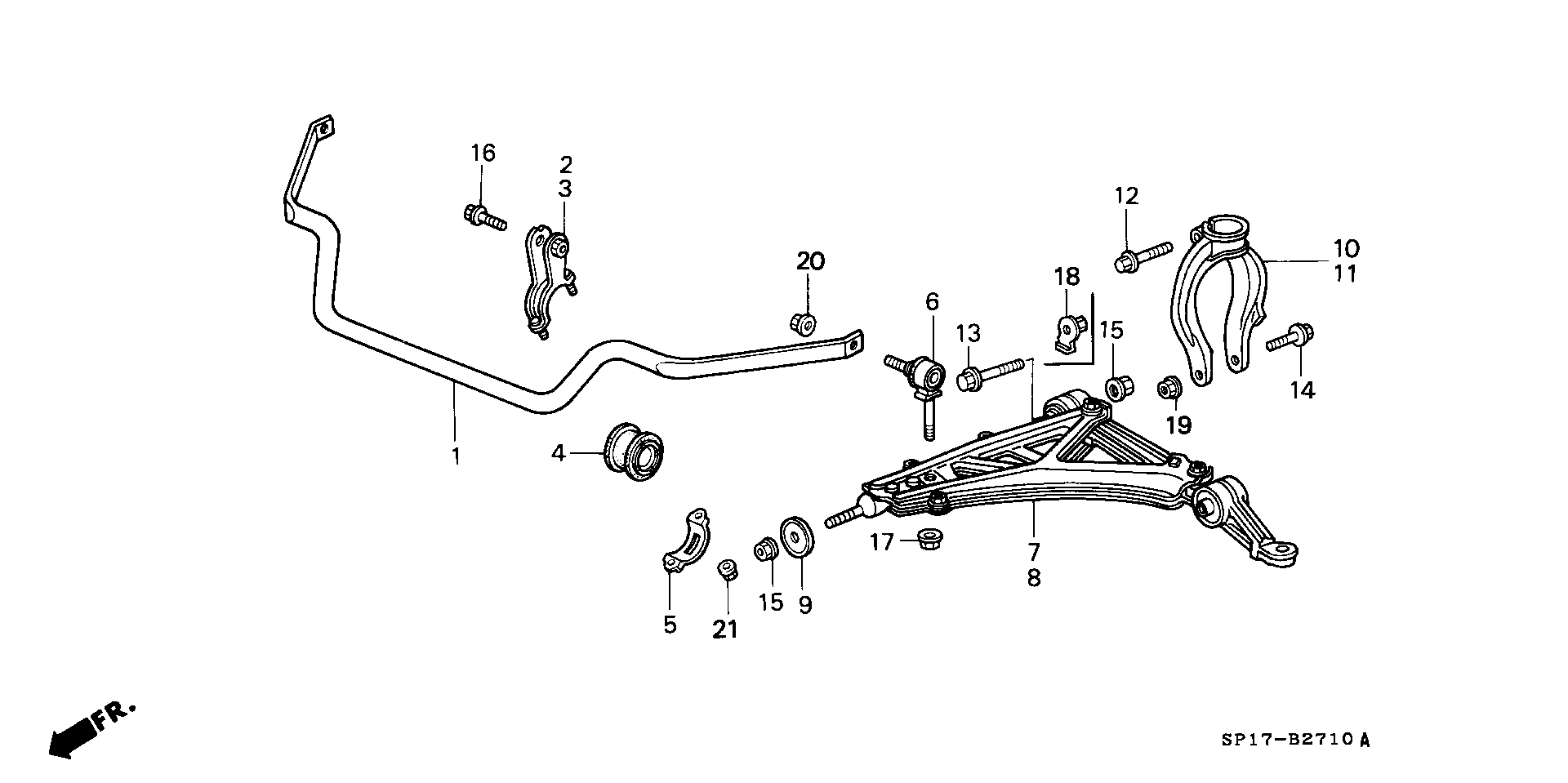 Honda 51360SP0A02 - Yolun idarəedici qolu furqanavto.az