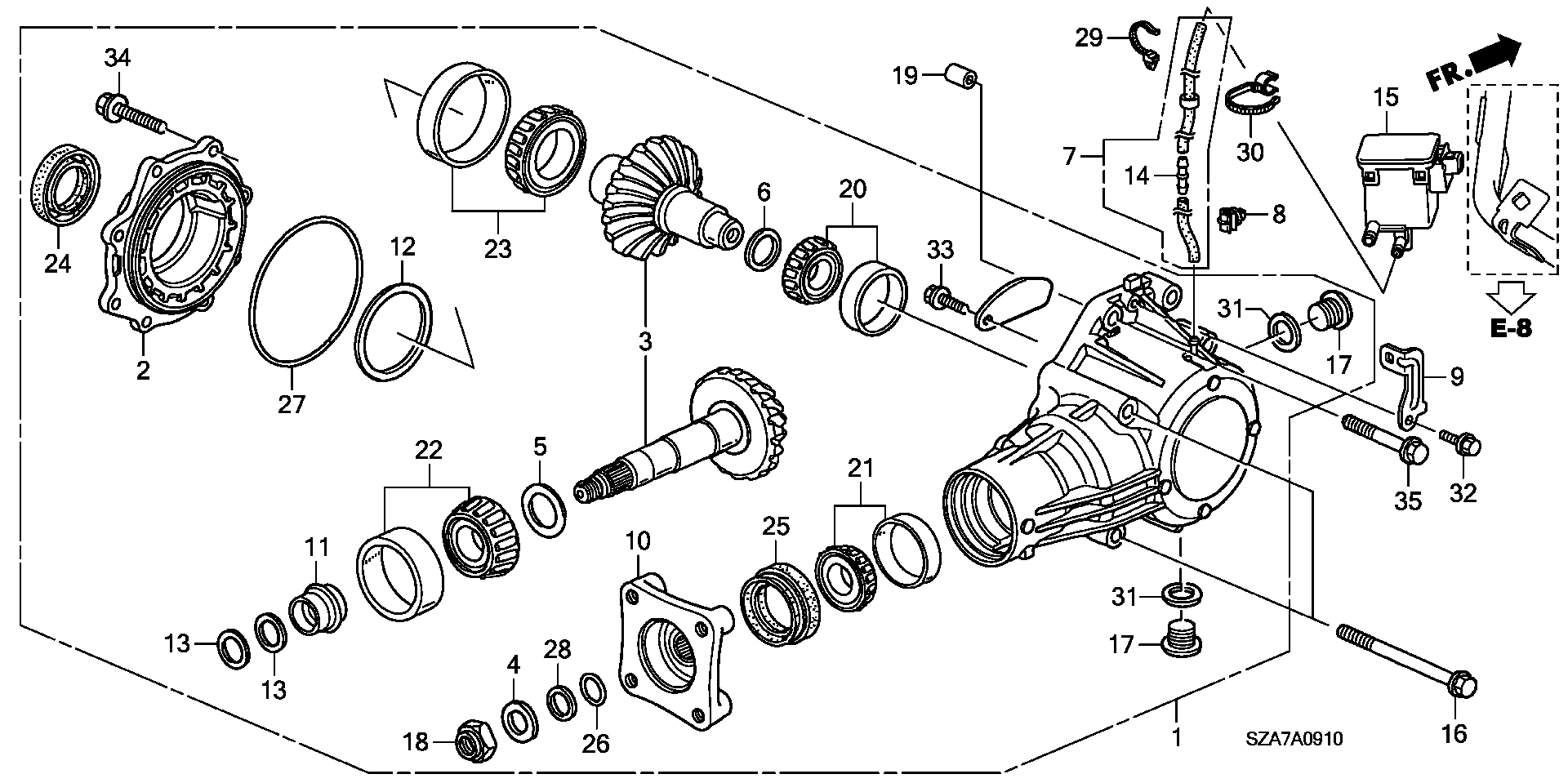 Honda 91303RDK003 - Conta, suqəbuledici manifold furqanavto.az