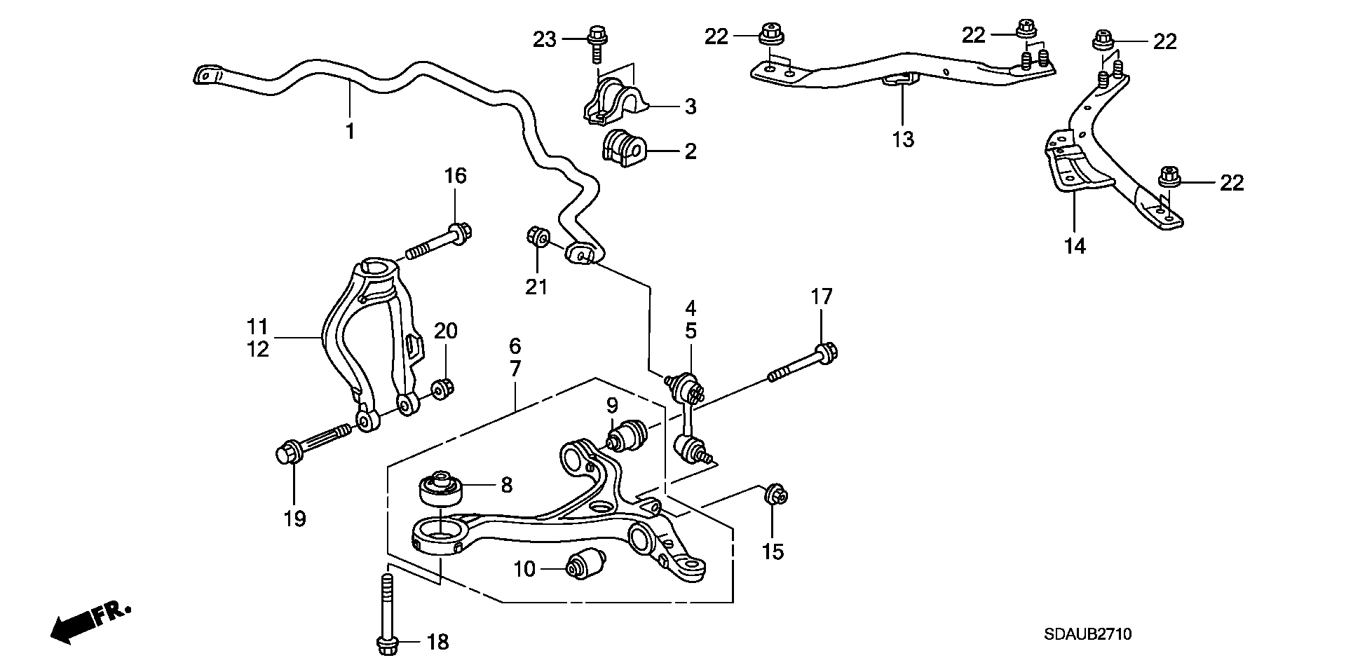 Honda 51306-SDA-A03 - Dəstək kol, stabilizator furqanavto.az