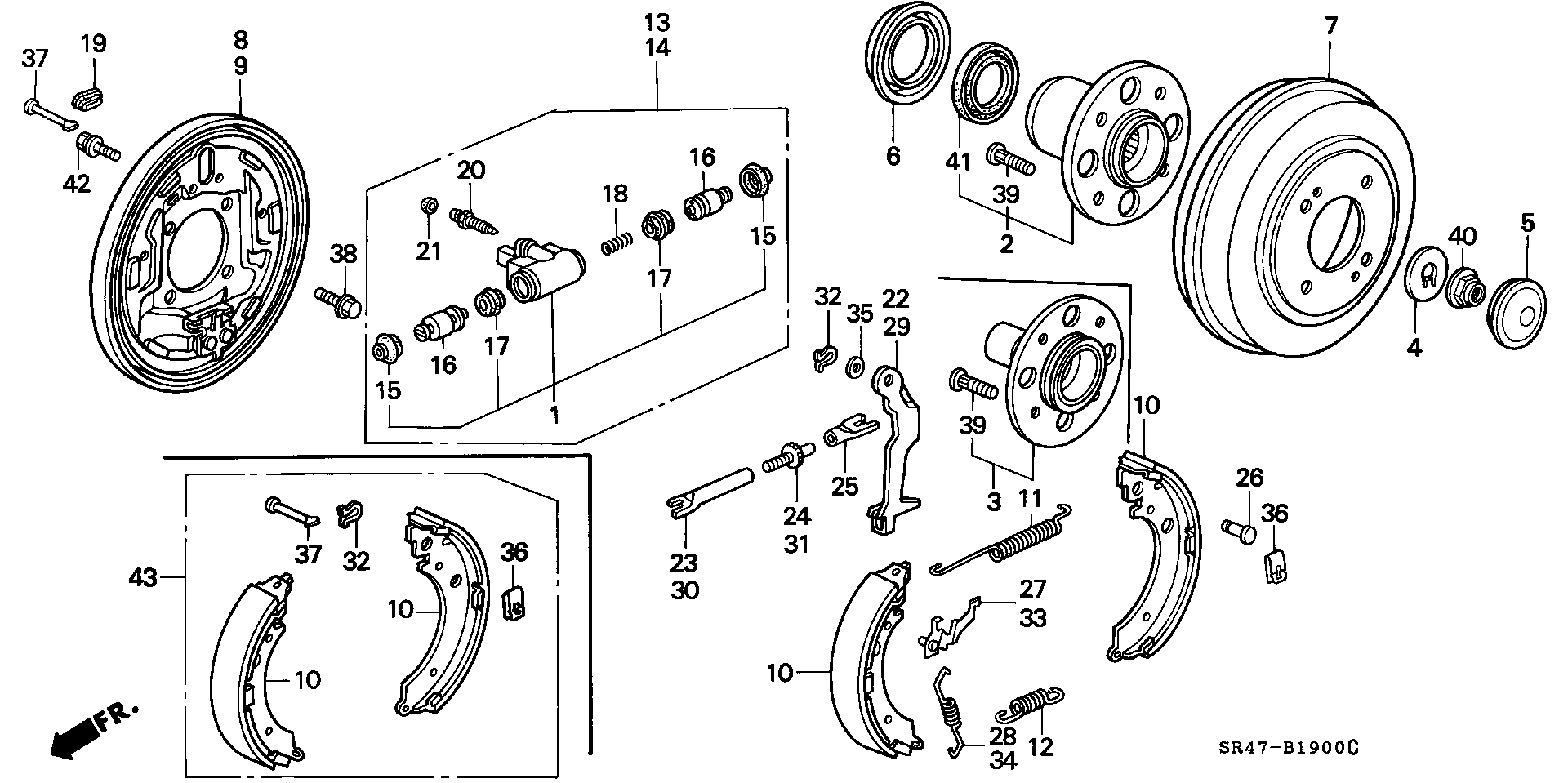 Honda 43153SR4A02 - Əyləc Başlığı Dəsti furqanavto.az