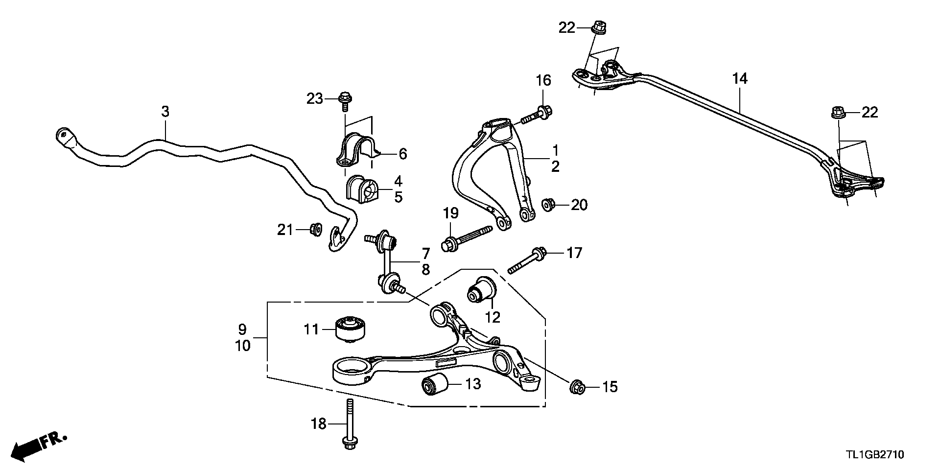 Honda 51306-TL0-G01 - Dəstək kol, stabilizator furqanavto.az