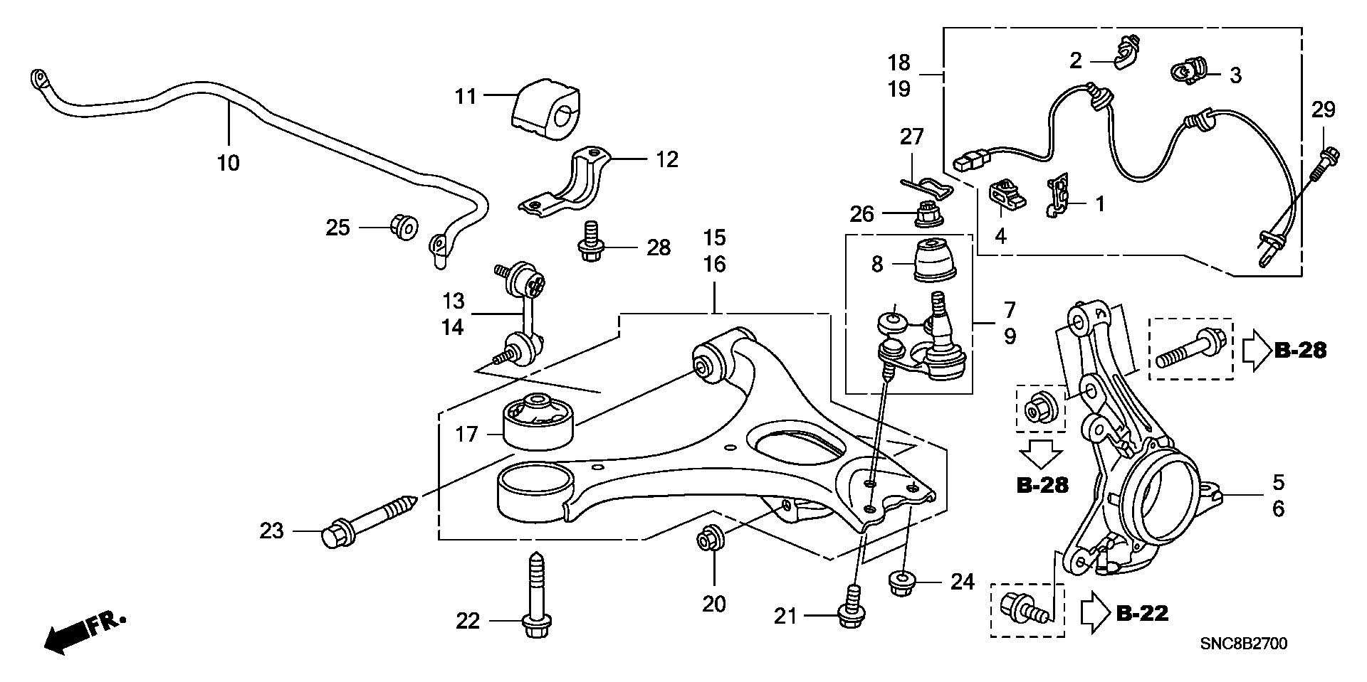 HONDA (DONGFENG) 51320-SNA-A02 - Çubuq / Strut, stabilizator furqanavto.az