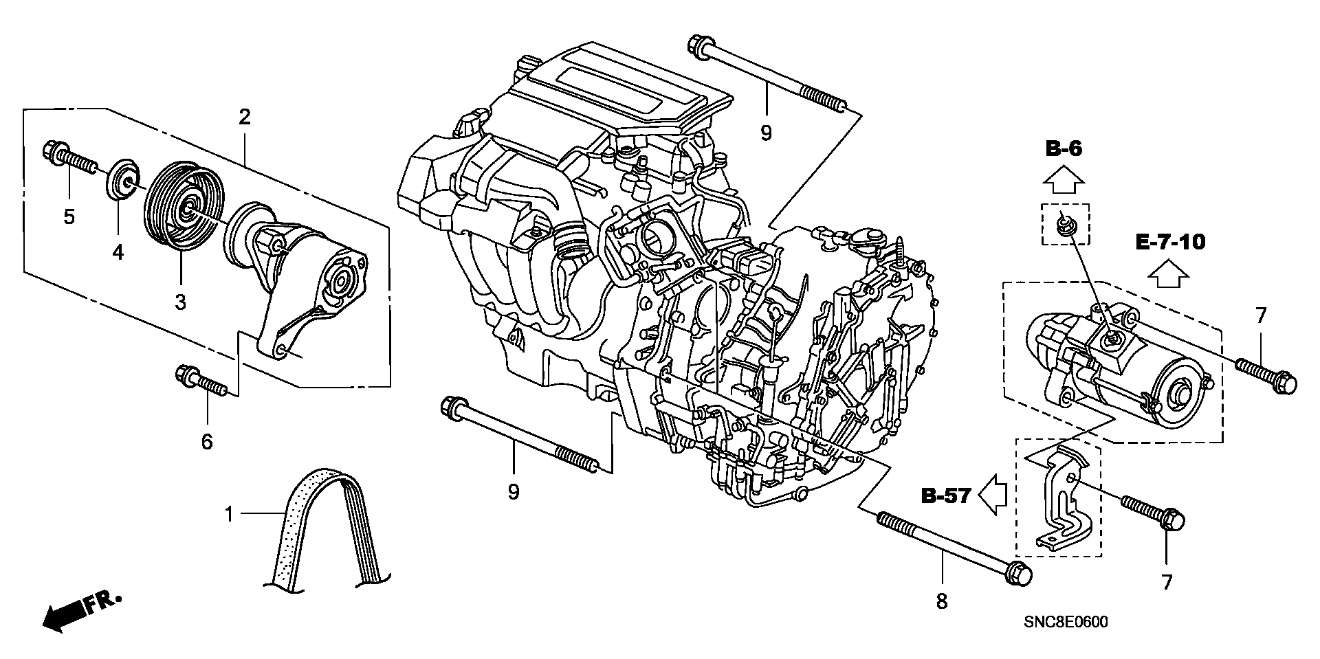 Honda 31170-RMX-003 - Yönləndirmə / Bələdçi Kasnağı, v-yivli kəmər furqanavto.az