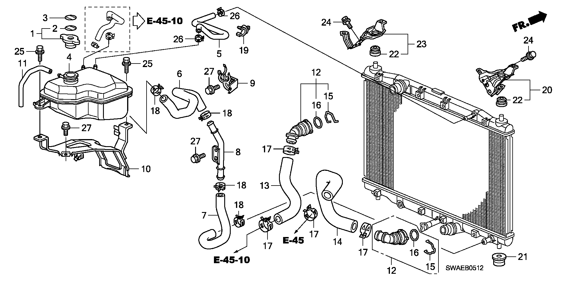 Honda 19045RBDE01 - Mühürləmə qapağı, radiator furqanavto.az