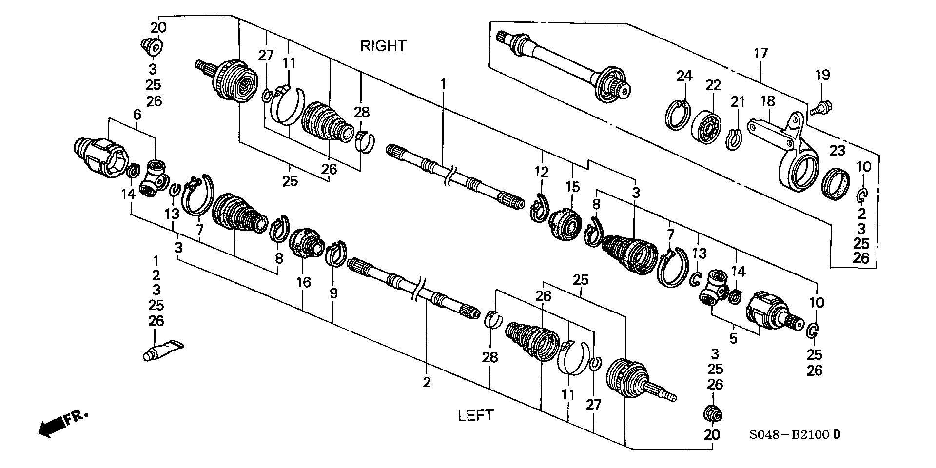 Honda 44011-S04-010 - Birləşmə dəsti, ötürücü val furqanavto.az