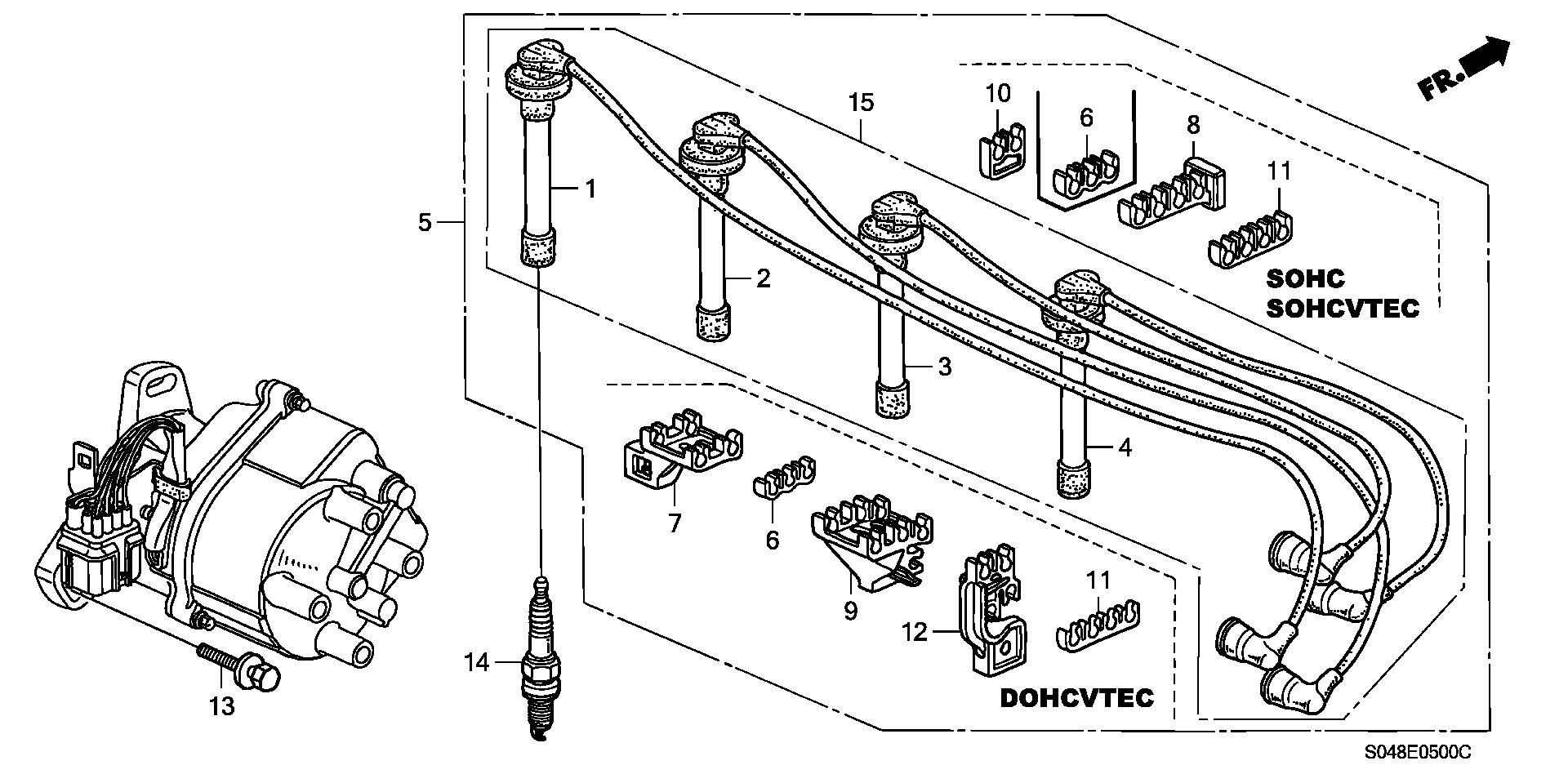 Honda 32722-P2A-003 - Alovlanma kabeli dəsti furqanavto.az