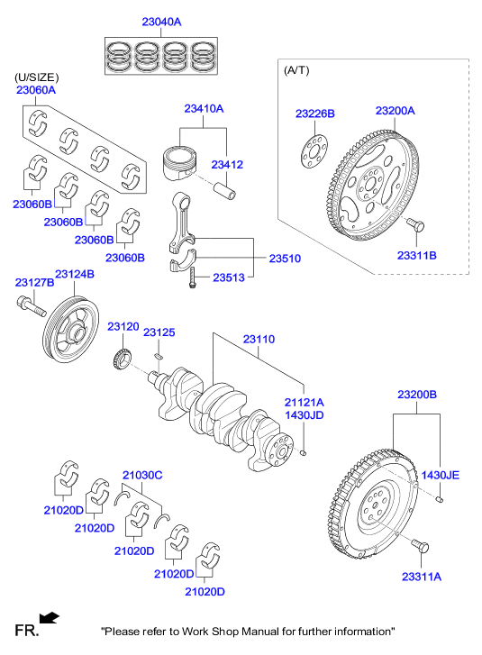 Hyundai 23121-03AA0 - Ötürücü, krank mili furqanavto.az