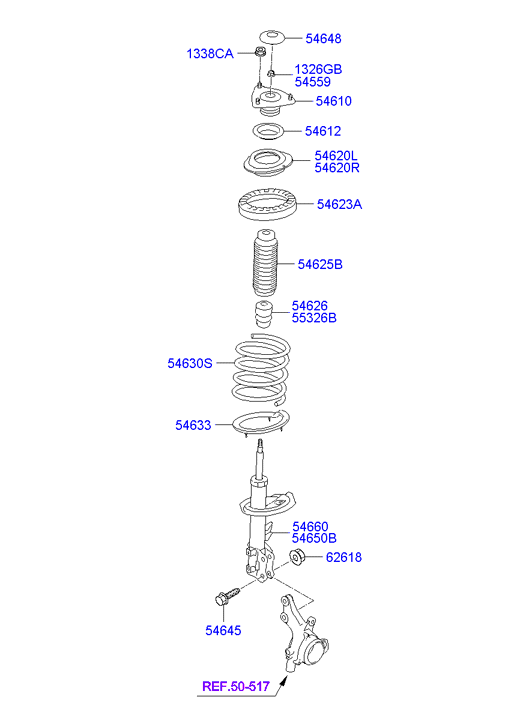 Hyundai 546512H000 - AMORTİZATOR ÖN SOL furqanavto.az