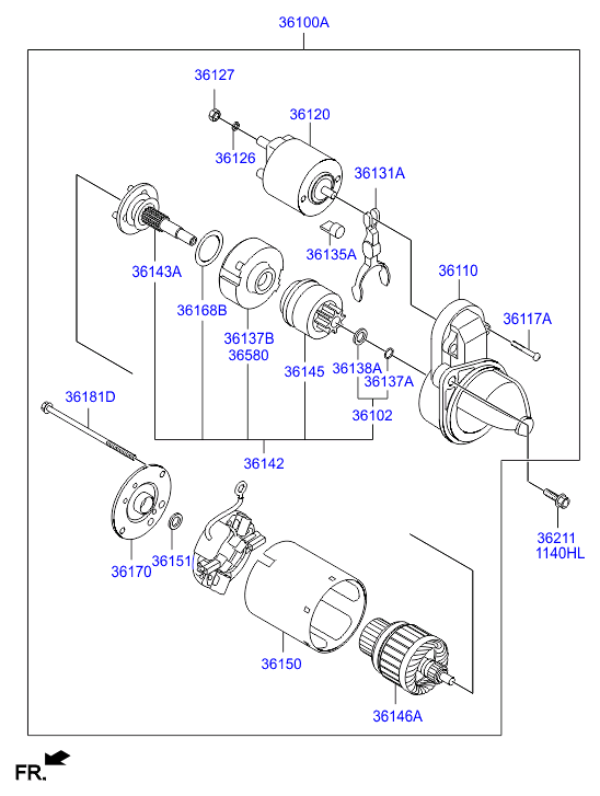 KIA 361452E122 - Pinion, başlanğıc furqanavto.az