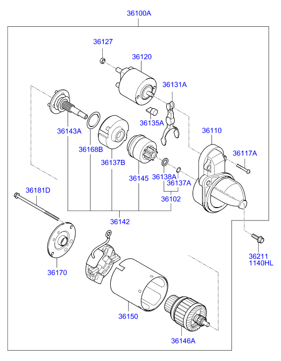 Hyundai 36100-2E120 - Başlanğıc furqanavto.az