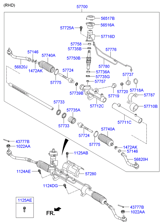 Hyundai 57724-2T000 - TYAQA RULEVOY ÇÖL SAĞ furqanavto.az