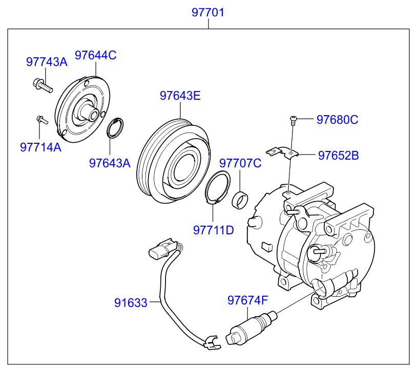 Hyundai 97701-3R000 - Kompressor, kondisioner furqanavto.az