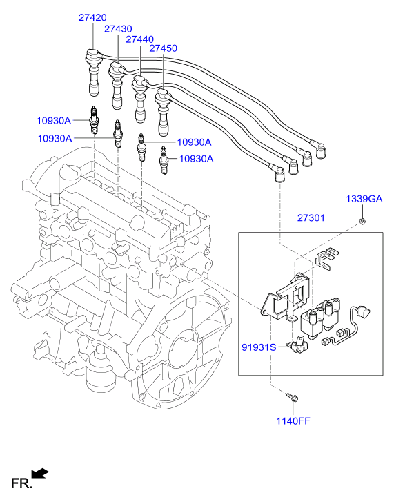 Hyundai 27440-03000 - Alovlanma kabeli dəsti furqanavto.az