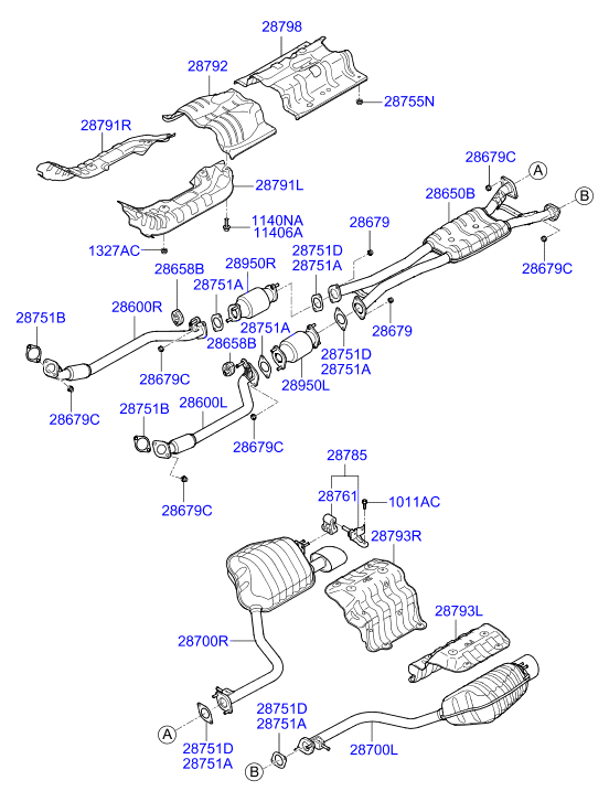 KIA 287613M200 - Hanger - exhaust pipe furqanavto.az