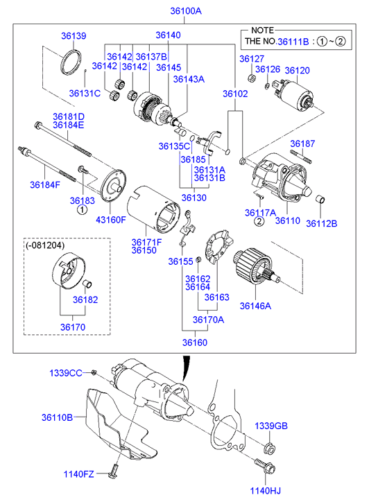 Hyundai (BEIJING) 3618037300 - Dürücü podşipnik, başlanğıc furqanavto.az