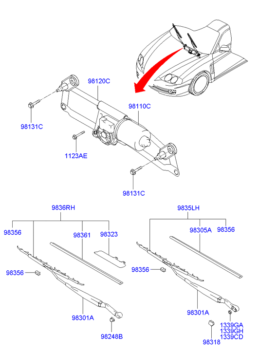 Hyundai 98360-2C000 - Sülən Bıçağı furqanavto.az