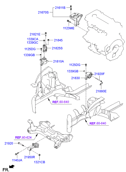 Hyundai 218301R100 - Tutacaq, mühərrik montajı furqanavto.az