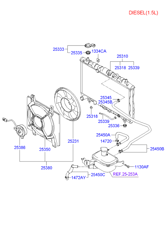 KIA 253862D000 - Fen, radiator furqanavto.az