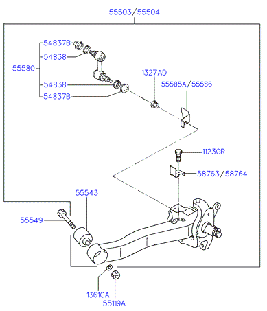 Hyundai 55580-37020 - LİNK STABİLİZATOR ARXA S-S furqanavto.az