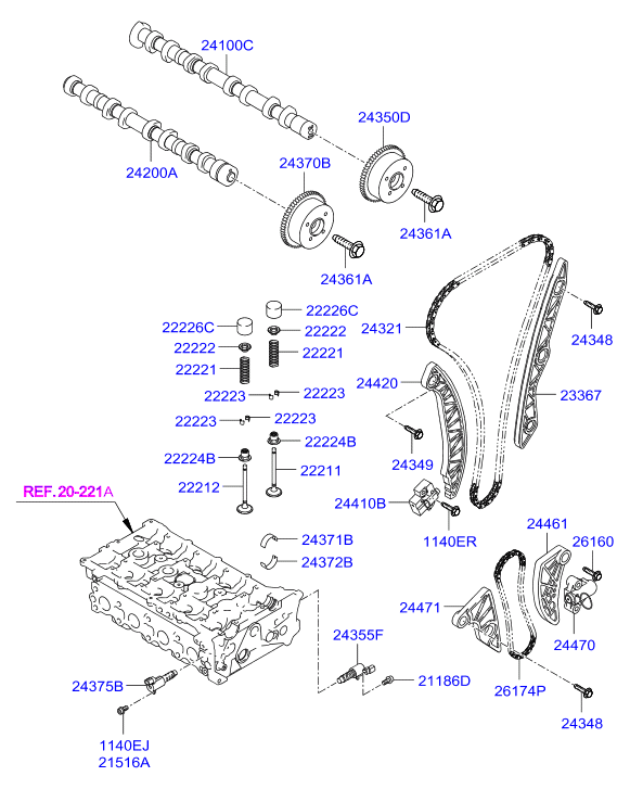 KIA 2446125051 - Gərginlik, vaxt zənciri furqanavto.az