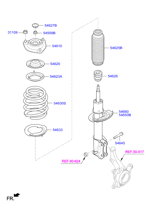 KIA 31109-2B000 - Üst Strut Montajı furqanavto.az