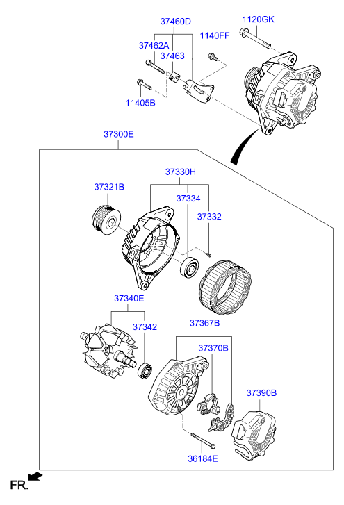 Hyundai 37300-2E410 - Alternator furqanavto.az