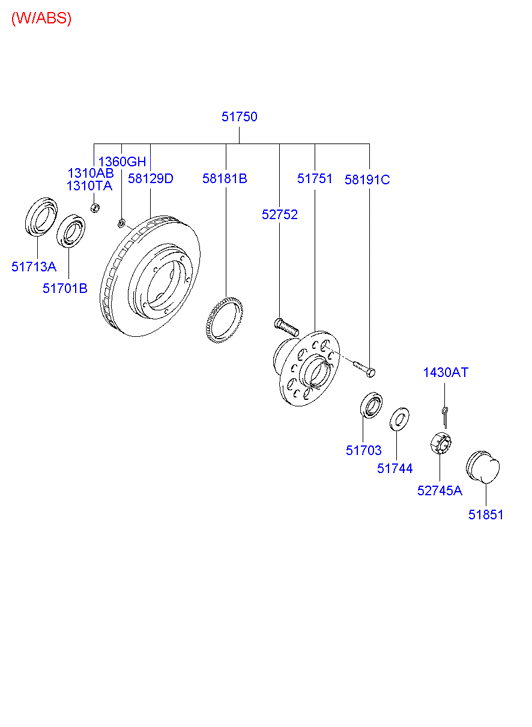 Chrysler 5170144030 - Təkər qovşağı, podşipnik dəsti furqanavto.az