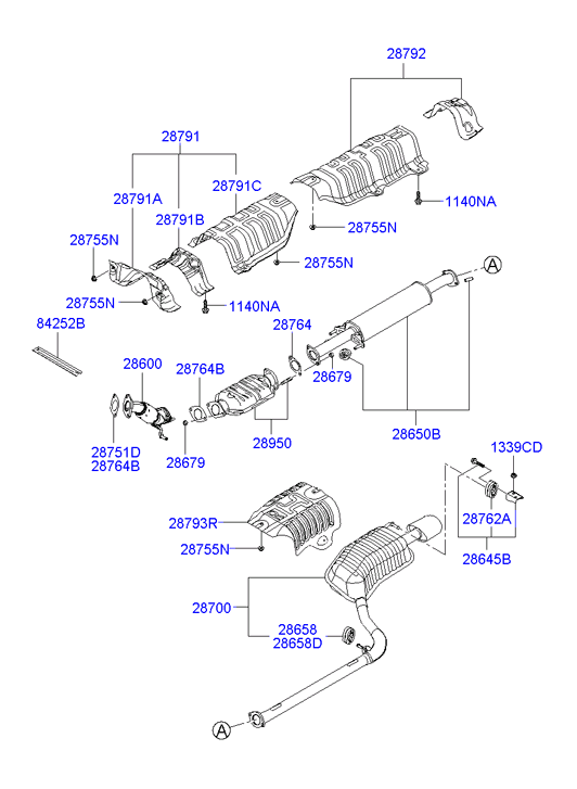 Hyundai 2865826300 - Saxlama braketi, səsboğucu furqanavto.az