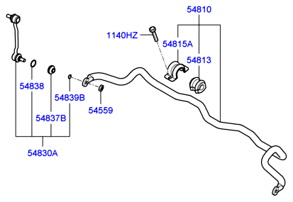 Hyundai 548303L000 - Çubuq / Strut, stabilizator furqanavto.az