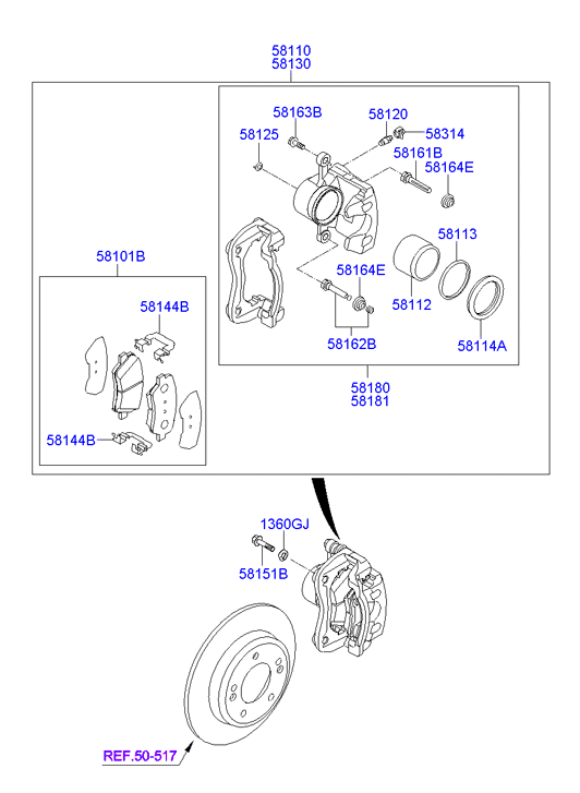 KIA 58190 A6A01 - Əyləc kaliperi furqanavto.az