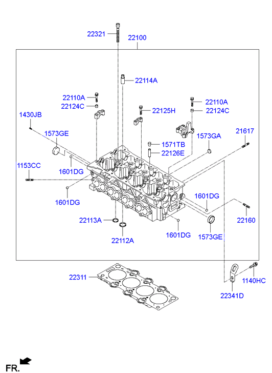 Hyundai 22311-2A102 - Conta, silindr başlığı furqanavto.az