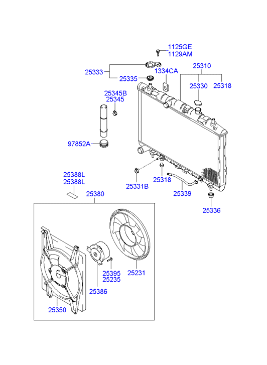 Hyundai 25350-2D000 - Fen, radiator furqanavto.az