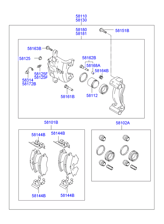 NISSAN 5810129B10 - Əyləc altlığı dəsti, əyləc diski furqanavto.az