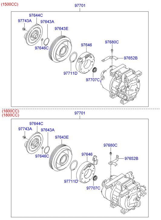 Hyundai 97701-10000 - Kompressor, kondisioner furqanavto.az