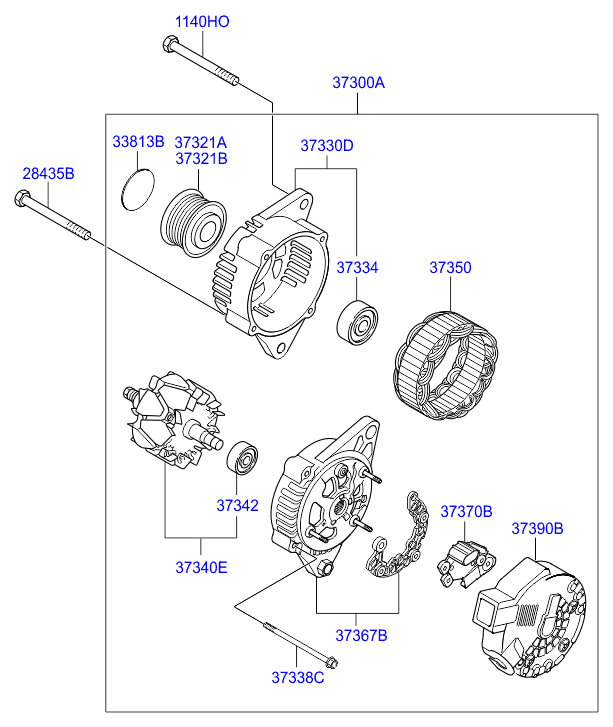 Hyundai 25290-2A000 - Kasnak, alternator, sərbəst dönərli mufta furqanavto.az