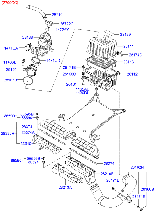 Hyundai 28164 27800 - Hava Kütləsi Sensoru furqanavto.az