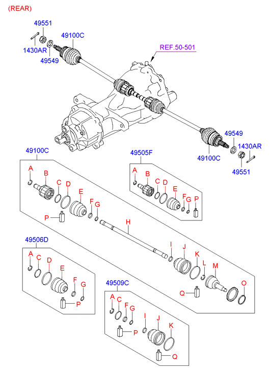 Hyundai 49609-2BA00 - Körük, sürücü val furqanavto.az