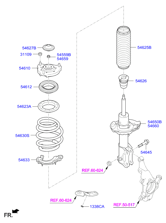 Hyundai 54610F2000 - Üst Strut Montajı furqanavto.az